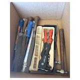 File, rivot gun and small ball Peen hammers