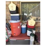 Coleman, Rubbermaid, and igloo coolers and oxygen