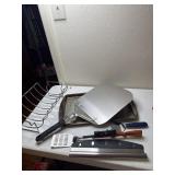 Pizza Pan and cutter, rifle spatula and more
