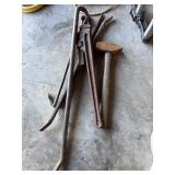 Pry bars, pipe wrench and more
