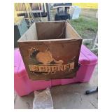 Schones wood box and fishing tackle lures vintage