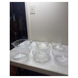 Glass serving bowls and Pyrex- 1 with spout