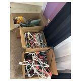 2 boxes of hangers and box of misc see photos
