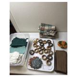 Cloth Napkins, napkin rings and coasters