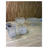 Clear Glass spooner, candy dish, pedestal bowl