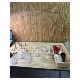 Nativity, plate holders and or Easels, glass