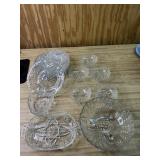 8- 8ï¿½ glass plates, cans and relish dishes,