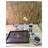 Tray, candy dish, vases, new flatware & more