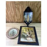 Tin Candle & mirror wall scones, Tin plate and