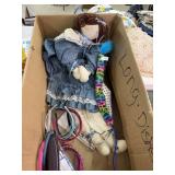 Doll, head bands, led light bulb, bags, 8 track