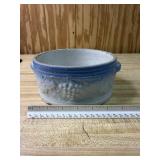Blue & White Stoneware Serving Dish Grape Ware