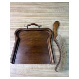 Antique Edwardian Wooden Brown Crumb Brush and