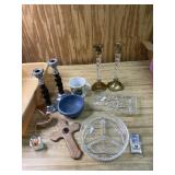 Oscar de la Rente perfume, candle holders relish