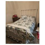 Full size iron bed bedding included