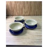 3 pottery Soup bowls