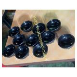 Salsa Bowls - (11) Black  - Green Basket