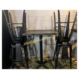 Tall Table W/ 4 Metal Chairs -