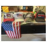 Flag & Hats Trump Hat mix lot of (4)