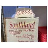 Case 1lb Food Trays + Extra Red Checkered Trays