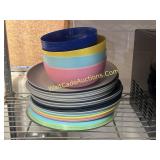 Plates, Bowls, Glass Tray - Plastic mix lot 35pcs