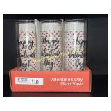 Valentineï¿½s Day glass vase lot of 6