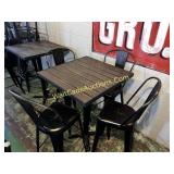 Tall Table W/ 4 Metal Chairs -  Great Condition