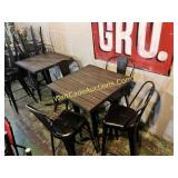 Tall Table W/ 4 Metal Chairs -
