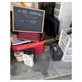 Wood, Totes, Shelving, Plastic drawers, Misc.