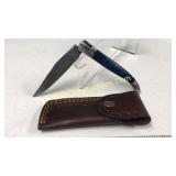 Damascus Steel 4 in Blade Folding Knife Includes