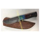Damascus Steel 4 in Blade Hunting Knife Includes