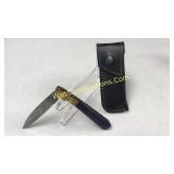 Damascus Steel 4 in Blade Folding Knife Includes