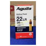 Ammo - .22 LR 38GR Copper Hollow Point Aguila (50)