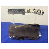 Damascus Knife w/ Sheath 4 inch Damascus