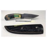 Damascus Steel 4 in Blade Knife Wood