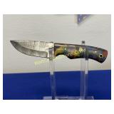 Knife w/ sheath Damascus Steel 4 inch Blade.