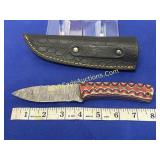 Knife w/ sheath Damascus Steel 4 inch Blade.