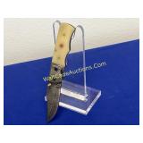 Pocket Knife w/ Sheath 3 inch Damascus blade