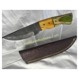 Damascus steel fixed-blade EDC (Everyday Carry)