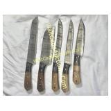 Damascus Knife Set 5-Piece Handcrafted