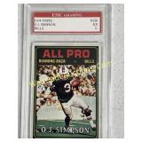 O.J. Simpson 1974 Topps #130 Graded Card