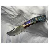 Damascus Steel Gut-Hook Hunter with Hybrid