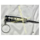 Damascus Steel Folding Keychain Knife