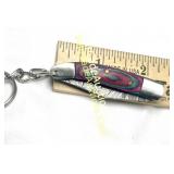 Damascus Steel Folding Keychain Knife -