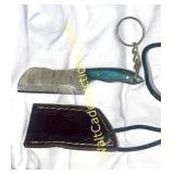 Damascus Steel Miniature knife -  Cleaver -