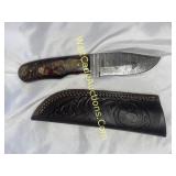 Damascus steel - hunting knife - 4inch blade