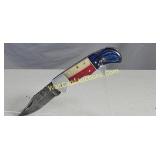 Damascus steel - 4 inch blade Pocket Knife,