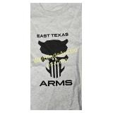 T-shirts - (2) "East Texas Arms", Size XL, Ash