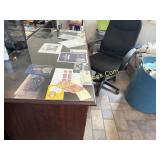 Desk and chair w Glass top 29x64 30ï¿½ high