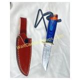 Damascus Knife, 8in Steal - Hunting Knife