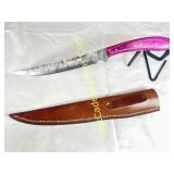 Damascus Knife, 14in Steal - Fish Fillet Knife